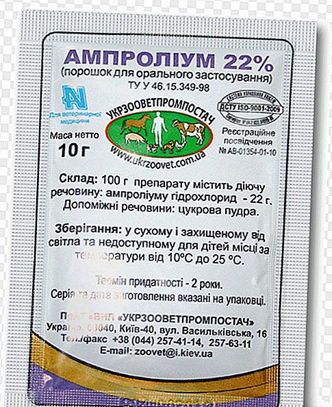 Gebruik van het medicijn "Amprolium" in de diergeneeskunde: instructies voor gebruik