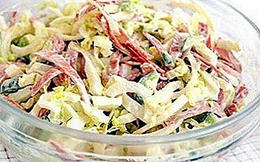 Las más deliciosas y variadas ensaladas de col china y salchichas: ahumadas, hervidas y otras variedades.