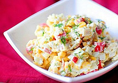 Amas de casa sobre cómo cocinar una ensalada con palitos de maíz y cangrejo - recetas interesantes